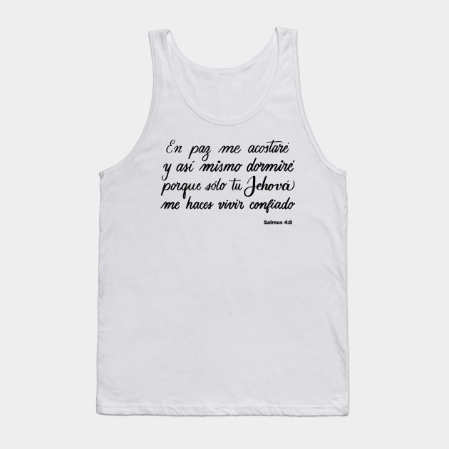 Psalms 4:8 Tank Top by SajoStudio